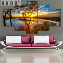 HKDV 5 Panels Poster Sofa Wall Art Pictures Sunrise Natural Landscape Print Canvas Painting Modular Modern Home Decor Unframe 2024 - buy cheap