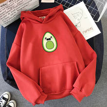 Women Kawaii Funny Avocado Graphics Hoodie Casual Oversized Hoodie Sweatshirt Pullover Thick Harajuku Streetwear Tops Hoodies 2024 - buy cheap