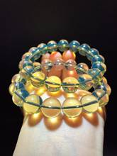 Natural Blue Amber Bracelet 11mm Women Mexico Clear Crystal Stretch Round Beads Bracelet Fashion Jewelry Genuine AAAAAA 2024 - compre barato