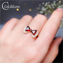 CoLife Jewelry 925 Silver Garnet Ring for Young Girl 5mm VVS Garnet Silver Ring Fashion Silver Garnet Jewelry Gemstone Ring 2024 - buy cheap