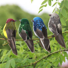 Enfeites de quintal para exterior, espuma artificial, pássaro colorido com prendedor, brilho vívido, decoração de casa, jardim 2024 - compre barato