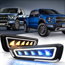 Raptor Fog Lights With Blue/White LED Daytime Running Light Amber Sequential Turn Signals For Ford-F150 Raptor 2017-2020 2024 - buy cheap