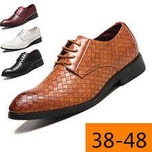 Mazefeng-zapatos clásicos de cuero genuino para hombre, calzado de vestir de corte completo, color marrón, Oxford, con cordones, tallado 48 2024 - compra barato