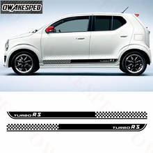 Esporte turbo listra etiqueta do carro para suzuki alto rs corrida treliça vinil decalque auto porta lateral saia adesivos acessórios do exterior 2024 - compre barato