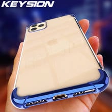 KEYSION Plating Air-bag Shockproof Case for iPhone 11 11 Pro Max Anti-knock Clear Back Phone Cover for iPhone11 11 Pro New Coque 2024 - buy cheap