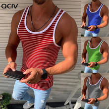 Men Vests Summer Sleeveless Shirts Gym Clothing Men Stripped Sports Casual Fitness Tanks Slim Fit Mens Bodybuilding Tank Tops 2024 - buy cheap
