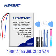 100% original hsabat 1300 mah gsp383555 bateria para jbl clip 2, clip 2 um, clip2blkam, cs056us, p04405201 2024 - compre barato