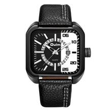 Топ люксовый бренд Oulm часы модные квадратные часы Мужские кварцевые часы мужские спортивные часы мужские часы кожа relogio masculino 2024 - купить недорого