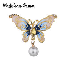 MADALENA SARARA AA Freshwater Pearl Brooch Peony Red And Yellow Brooch Pin 2024 - buy cheap