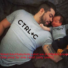 CTRL C Family Matching Tops Father Daughter Son Clothes Look Tshirt Dad And Me Short Sleeves Funny Baby Outfits 2024 - buy cheap