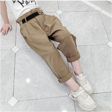 Children Girl Pants 2019 Fashion Elastic Ruffle Waist Belted Khaki Baggy Trousers Elegant Pants Girl Kids Clothes 6 8 10 12 Year 2024 - купить недорого