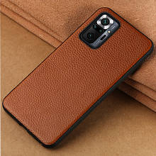 Genuine Litchi Leather Case for Xiaomi Redmi Note 10 Pro 9 8 Pro 9S 7 Cover For Mi 11 10 Ultra 9T 10T Lite 9 Poco X3 Pro F3 M3 2024 - buy cheap