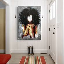 Pinturas al óleo de chica abstracta, impresiones artísticas en lienzo para pared, carteles e impresiones de arte africano, Cuadros de pared, imágenes para decoración de sala de estar 2024 - compra barato