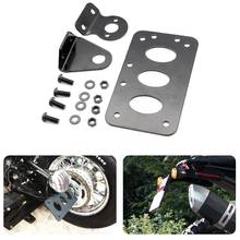 NEW-Black Motorcycle Side Mount License Plate Bracket Bobber Chopper Fit for Harley Sportster Stop Light Cb750 xs650 Tail Light 2024 - buy cheap