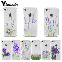 Yinuoda-funda sencilla de lavanda con flores púrpuras para iPhone, carcasa de lujo para iPhone X, XS MAX, 6, 6s, 7plus, 8, 8Plus, 5, 5S, SE, XR, 11 pro max 2024 - compra barato