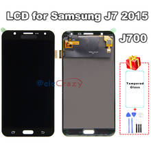 100% testado para samsung galaxy j7 2015 j700 j700f j700m j700h display lcd com montagem da tela de toque substituição aaa qualidade tft 2024 - compre barato