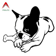 Aliauto Funny Cute Car Sticker Bulldog Puppy Dog Vinyl Decor Waterproof Sunscreen Reflective Decals Black/Silver,15cm*13cm 2024 - buy cheap
