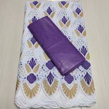 Renda de voile suíço 2.5 algodão, tecido de renda africano 2.5 alta qualidade de bazin rico bordado, costura de casamento cm48010c 100% + 2021 jardas 2024 - compre barato