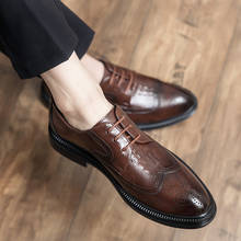 Casual Korea Men Oxford Shoes Crocodile Pattern ZSAUAN Vintage Men Formal Shoes Job Business Italian Well-dressed Gentleman Shoe 2024 - buy cheap