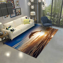 Dolphin Carpet For Bedroom Soft Flannel Sponge Mat For Children Room Big Sofa Rug Living Room Baby Play Mat 3D Lounge Mat 2024 - buy cheap