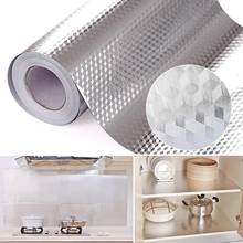 Folha de alumínio adesivos de cozinha auto adesivo à prova de óleo fogão gabinete adesivos de parede à prova dwaterproof água papel de parede para móveis 2024 - compre barato