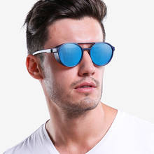 2020 Ретро панк круглые поляризационные солнцезащитные очки унисекс Брендовые дизайнерские винтажные стимпанк очки Золотые Зеркальные оттенки защита UV400 2024 - купить недорого