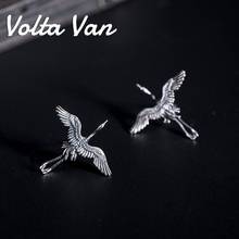 Volta Van 2022 New 925 Sterling Silver Stud Earrings For Women Elegant Fine Jewelry Vintage Crane Classic Concise Earrings 2024 - buy cheap