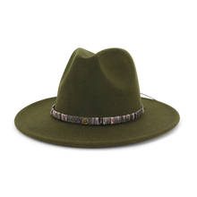 Sombrero de fieltro de lana para hombre y mujer, sombrero de jazz de estilo británico, sencillo, Multicolor, para Otoño e Invierno 2024 - compra barato