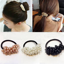 Women Hair Accessories Pearls Beads Headbands Ponytail Holder Girls Scrunchies Vintage Elastic Hair Bands Rubber Rope Headdress 2024 - buy cheap