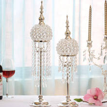 Candelabro Chapado en plata de alta gama de Europa, mesa de boda, centro de mesa, decoración, portavelas de cristal de moda moderna 2024 - compra barato
