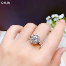 Super grande tamanho crackling moissanite anel de pedra preciosa para as mulheres jóias anel de noivado para casamento 925 anel de prata presente de aniversário 2024 - compre barato