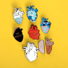 7pcs Heart pin Ocean Wave Bandage brave hearts enamel pins brooch for women men Punk Lapel pin badges organ Anatomy jewelry gift 2024 - buy cheap