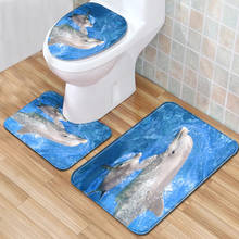 3D Animal Print Bathroom Rugs 3 pcs/set Toilet Seat Mat Rug Anti Slip WC Rugs 3D Microfiber Floor Mats Home Toilet Carpet 2024 - buy cheap