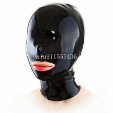 Máscara de látex negra hecha a mano con ojos cerrados, Cosplay, máscara de látex hecha a medida 2024 - compra barato