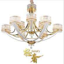 Постсовременная легкая роскошная люстра, креативный хрустальный светильник, простая Европейская атмосфера, дизайнерские художественные лампы в виде короны 2024 - купить недорого