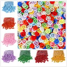 Botas de resina tingidas em forma de flores, acessório de costura, botões decorativos transparentes de 14mm e 2mm com 100 peças 2024 - compre barato