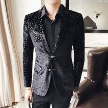 Leopard Pirnting Large Size Blazer Men British Style Singer Host Stage Costume Party Nightclub Jacket Groom Suit Casual Coat 2024 - buy cheap