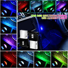 Lâmpada ambiente para interior do carro, luz led rgb mini usb fotossensível colorida automática de baixa potência, 1 peça 2024 - compre barato