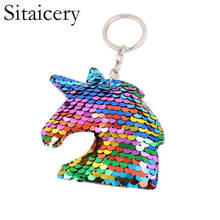 Sitaicery Unicorn Keychain Brelok Colorful Sequins Pokemon Keychain Nightmare Before Christmas Woman's Accesories Cute Key Rings 2024 - buy cheap