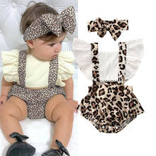 Ropa sin mangas para niña pequeña, mono de retales de leopardo, monos con diadema, conjunto de trajes de 0 a 24M, 2 uds. 2024 - compra barato