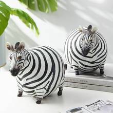 Nordic Ins Funny Fat Zebra Resin Animal Figurines Ornaments Animal Model Statue Desk Decor Home Modern Room Decoration Crafts 2024 - buy cheap