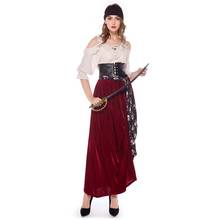 Halloween Caribbean Jack Sparrow Pirate Disfraz Mujer Cosplay Costume Purim Masquerade Pirate Captain Fantasia Dress Up 2024 - buy cheap