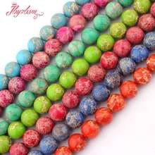 14mm Smooth Round Beads Ball Sea Sediment Stone Beads For DIY Necklace Bracelat Earring Pandant Jewelry Making 15" Free Shipping 2024 - buy cheap