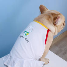 Vestido de verão para cachorros, novo vestido para animais de estimação, cão, pequeno, médio, buldogue francês, roupas de cachorro, vestido sling de algodão puro 2024 - compre barato