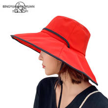 Sombrero de ala ancha de algodón para mujer, gorra de pescador de Panamá, Anti-UV, sólido, primavera y verano 2024 - compra barato