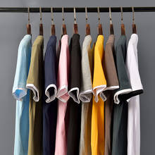 Camisetas de manga corta para hombre, ropa de Color sólido, blanca, de verano, de algodón, lisa, MTS586 2024 - compra barato