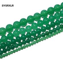 Free Shipping Natural Stones Green Jades Round Loose Beads 4 6 8 10 12 MM For DIY Jewelry Making Bracelet Necklace Material 2024 - buy cheap