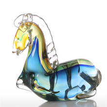 BLUE FANTASTIC HORSE GLASS SCULPTURE HOME DECOR STATUE MODERN ANIMAL FIGURINE ORNAMENT GIFT CRAFT DECORATION FENG SHUI R2041 2024 - buy cheap