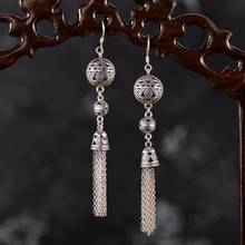 Sterling Silver Earrings Fine Jewelry Luck Round Tassels Dangle Earrings 70x12mm Gift For Women 2024 - buy cheap