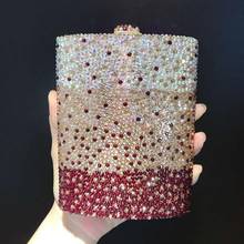 Bolso de mano de cristal para mujer, bolsa de noche colorida con diamantes, monedero con broche, para boda 2024 - compra barato